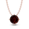 Thumbnail Image 1 of Garnet Solitaire Necklace 10K Rose Gold 18"