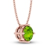 Thumbnail Image 1 of Peridot Solitaire Necklace 10K Rose Gold 18"