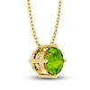 Thumbnail Image 2 of Peridot Solitaire Necklace 10K Yellow Gold 18&quot;