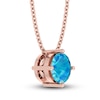 Thumbnail Image 1 of Swiss Blue Topaz Solitaire Necklace 10K Rose Gold 18"