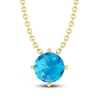 Thumbnail Image 0 of Swiss Blue Topaz Solitaire Necklace 10K Yellow Gold 18"