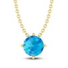 Thumbnail Image 1 of Swiss Blue Topaz Solitaire Necklace 10K Yellow Gold 18"