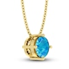 Thumbnail Image 1 of Swiss Blue Topaz Solitaire Necklace 10K Yellow Gold 18"
