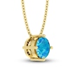 Thumbnail Image 2 of Swiss Blue Topaz Solitaire Necklace 10K Yellow Gold 18"