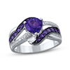 Thumbnail Image 0 of Amethyst & Diamond Heart Ring Sterling Silver