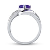 Thumbnail Image 2 of Amethyst & Diamond Heart Ring Sterling Silver