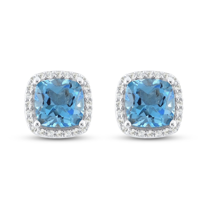 Blue Topaz & White Lab-Created Sapphire Gift Set Sterling Silver