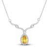 Thumbnail Image 1 of Citrine & White Lab-Created Sapphire Necklace Sterling Silver 18"