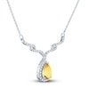 Thumbnail Image 2 of Citrine & White Lab-Created Sapphire Necklace Sterling Silver 18"