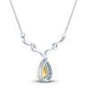 Thumbnail Image 3 of Citrine & White Lab-Created Sapphire Necklace Sterling Silver 18"