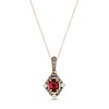 Thumbnail Image 0 of Le Vian Diamond & Rhodolite Garnet Necklace 1/6 ct tw Diamonds 14K Honey Gold 18"