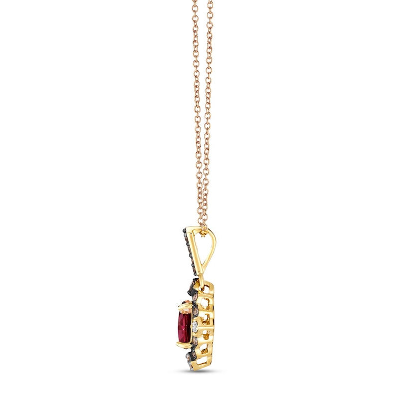 Main Image 2 of Le Vian Diamond & Rhodolite Garnet Necklace 1/6 ct tw Diamonds 14K Honey Gold 18&quot;