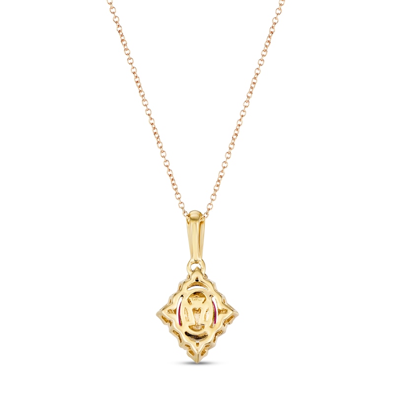 Le Vian Diamond & Rhodolite Garnet Necklace 1/6 ct tw Diamonds 14K Honey Gold 18"
