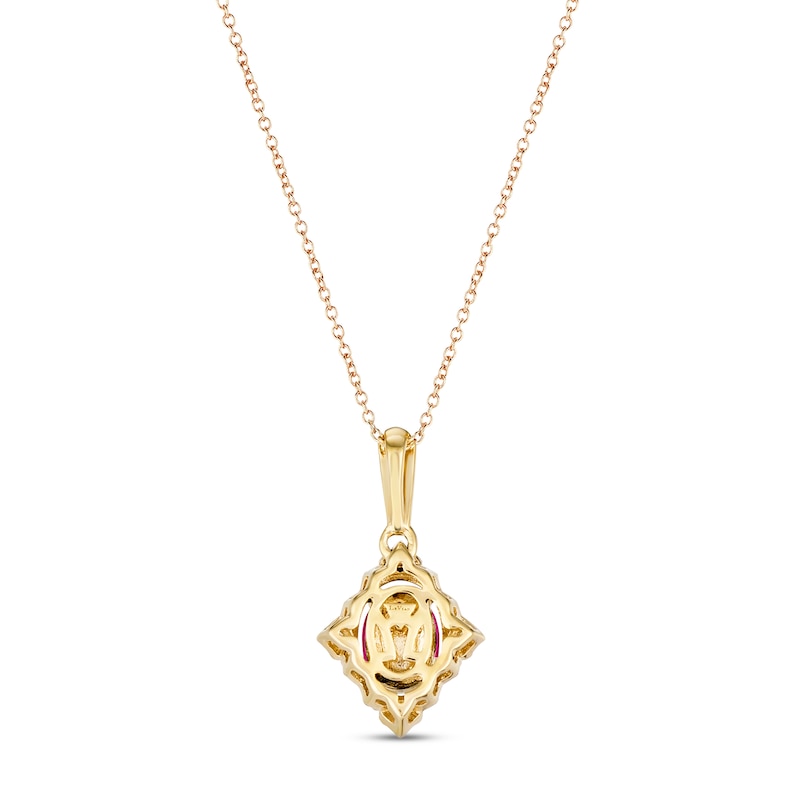 Main Image 3 of Le Vian Diamond & Rhodolite Garnet Necklace 1/6 ct tw Diamonds 14K Honey Gold 18&quot;