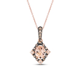 Le Vian Diamond & Morganite Necklace 1/6 ct tw Diamonds 14K Strawberry Gold 18&quot;