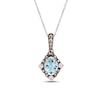 Thumbnail Image 0 of Le Vian Diamond & Aquamarine Necklace 1/6 ct tw Diamonds 14K Vanilla Gold 18"