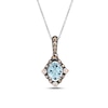 Thumbnail Image 1 of Le Vian Diamond & Aquamarine Necklace 1/6 ct tw Diamonds 14K Vanilla Gold 18&quot;