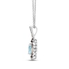 Thumbnail Image 1 of Le Vian Diamond & Aquamarine Necklace 1/6 ct tw Diamonds 14K Vanilla Gold 18"