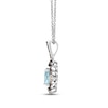 Thumbnail Image 2 of Le Vian Diamond & Aquamarine Necklace 1/6 ct tw Diamonds 14K Vanilla Gold 18&quot;