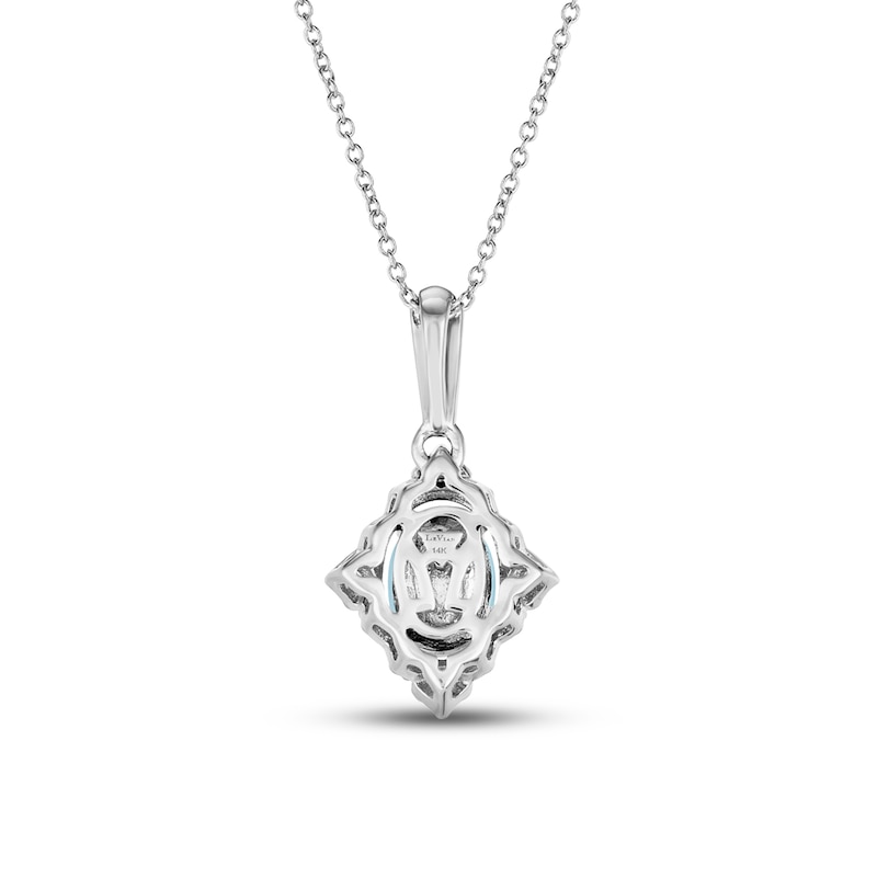Main Image 3 of Le Vian Diamond & Aquamarine Necklace 1/6 ct tw Diamonds 14K Vanilla Gold 18&quot;