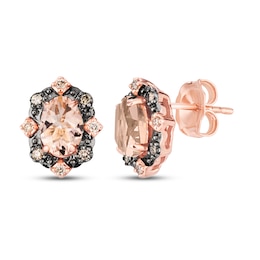 Le Vian Diamond & Morganite Earrings 1/10 ct tw 14K Strawberry Gold