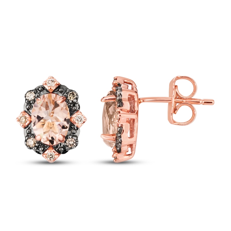 Main Image 2 of Le Vian Diamond & Morganite Earrings 1/10 ct tw 14K Strawberry Gold