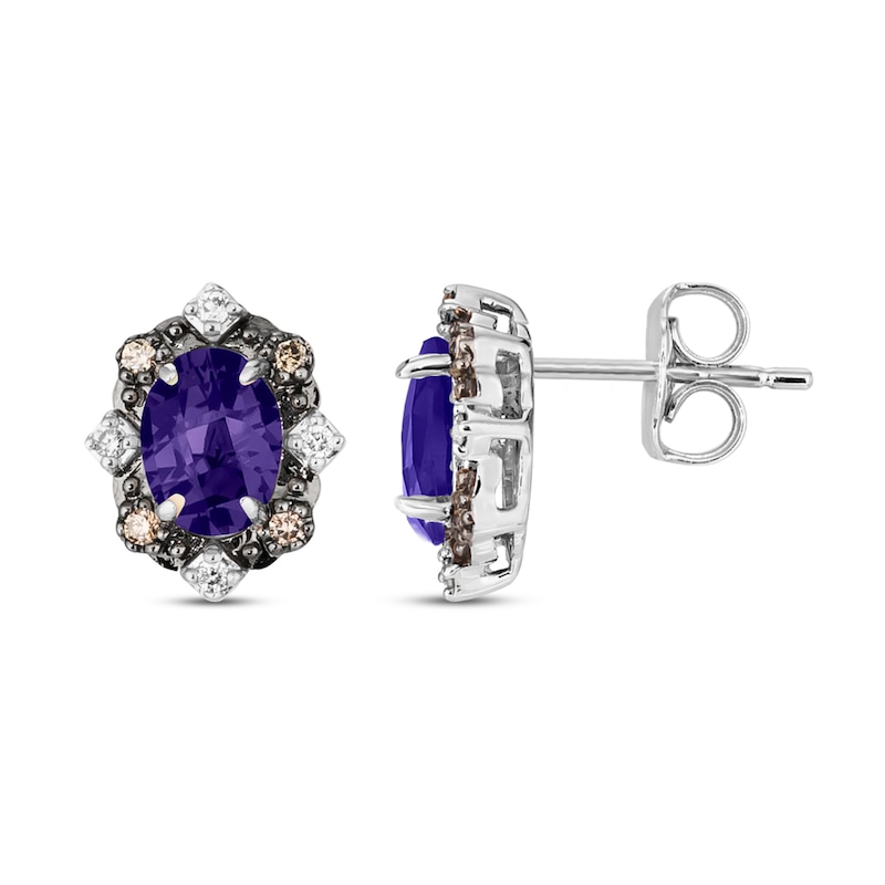 Main Image 2 of Le Vian Tanzanite Earrings 1/10 ct tw Diamonds 14K Vanilla Gold