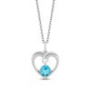 Thumbnail Image 1 of Hallmark Diamonds Swiss Blue Topaz Necklace 1/10 ct tw Round-Cut Sterling Silver 18&quot;