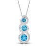 Thumbnail Image 1 of Blue/White Topaz Three-Stone Necklace Sterling Silver 18&quot;