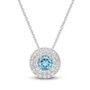 Blue/White Topaz Necklace Sterling Silver 18"