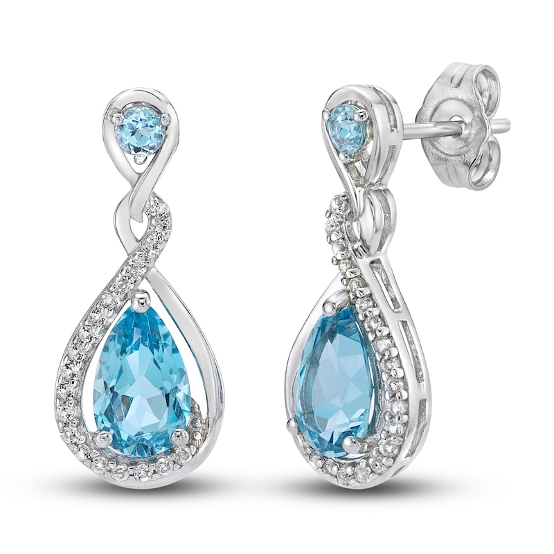 Blue/White Topaz Dangle Earrings Sterling Silver | Kay