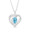 Thumbnail Image 0 of Blue/White Topaz Heart Necklace Sterling Silver 18"