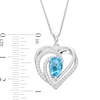 Thumbnail Image 1 of Blue/White Topaz Heart Necklace Sterling Silver 18"