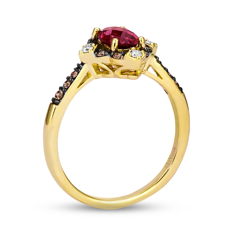 Le Vian Rhodolite Garnet Ring 1/5 ct tw Diamonds 14K Honey Gold