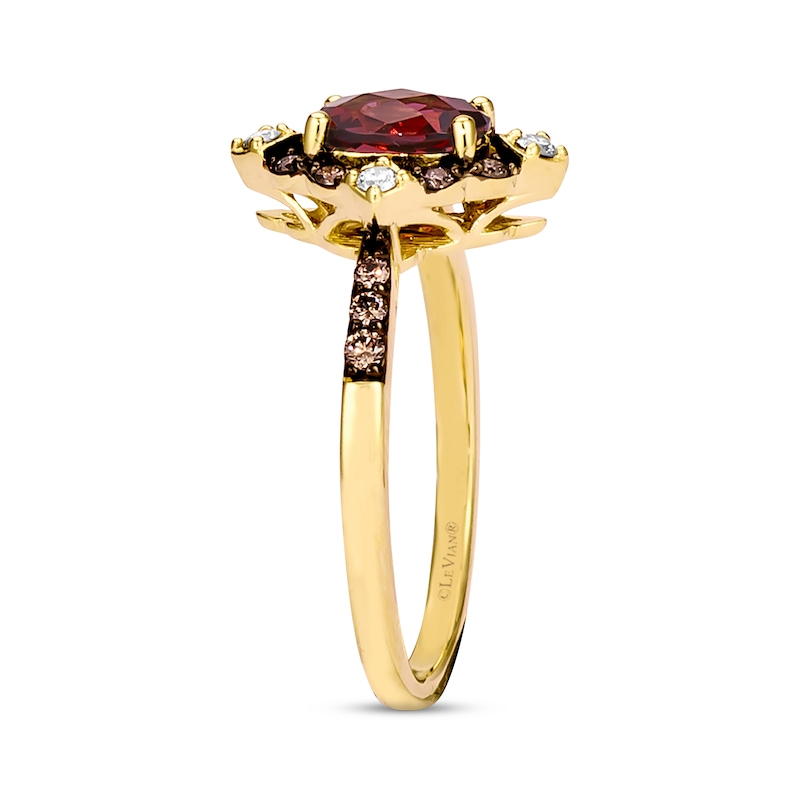 Main Image 3 of Le Vian Rhodolite Garnet Ring 1/5 ct tw Diamonds 14K Honey Gold