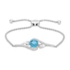 Thumbnail Image 1 of Swiss Blue Topaz & White Topaz Bolo Bracelet Sterling Silver
