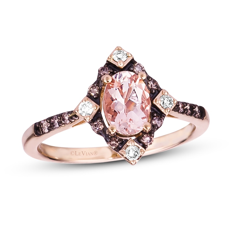 Le Vian Morganite Ring 1/5 ct tw Diamonds 14K Strawberry Gold