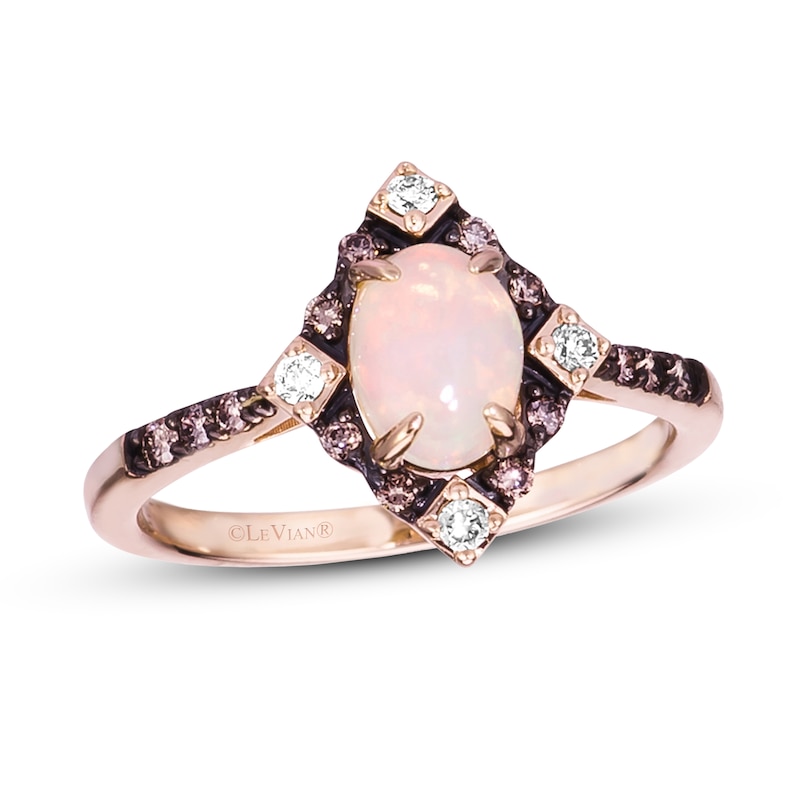 Main Image 1 of Le Vian Opal Ring 1/5 ct tw Diamonds 14K Strawberry Gold