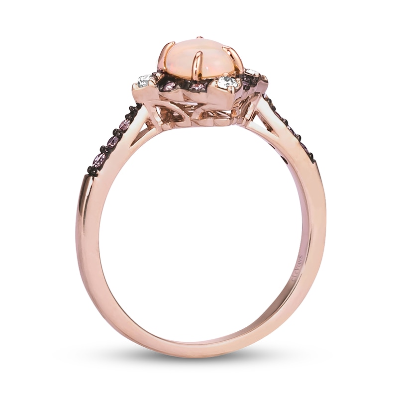 Main Image 3 of Le Vian Opal Ring 1/5 ct tw Diamonds 14K Strawberry Gold