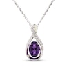 Thumbnail Image 0 of Amethyst & White Lab-Created Sapphire Necklace Sterling Silver 18"