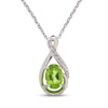 Thumbnail Image 1 of Peridot & White Lab-Created Sapphire Necklace Sterling Silver 18&quot;