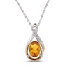 Thumbnail Image 0 of Citrine & White Lab-Created Sapphire Necklace Sterling Silver 18"