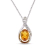 Thumbnail Image 1 of Citrine & White Lab-Created Sapphire Necklace Sterling Silver 18&quot;
