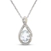 Thumbnail Image 1 of Aquamarine & White Lab-Created Sapphire Necklace Sterling Silver 18&quot;