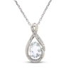 Thumbnail Image 0 of Aquamarine & White Lab-Created Sapphire Necklace Sterling Silver 18"