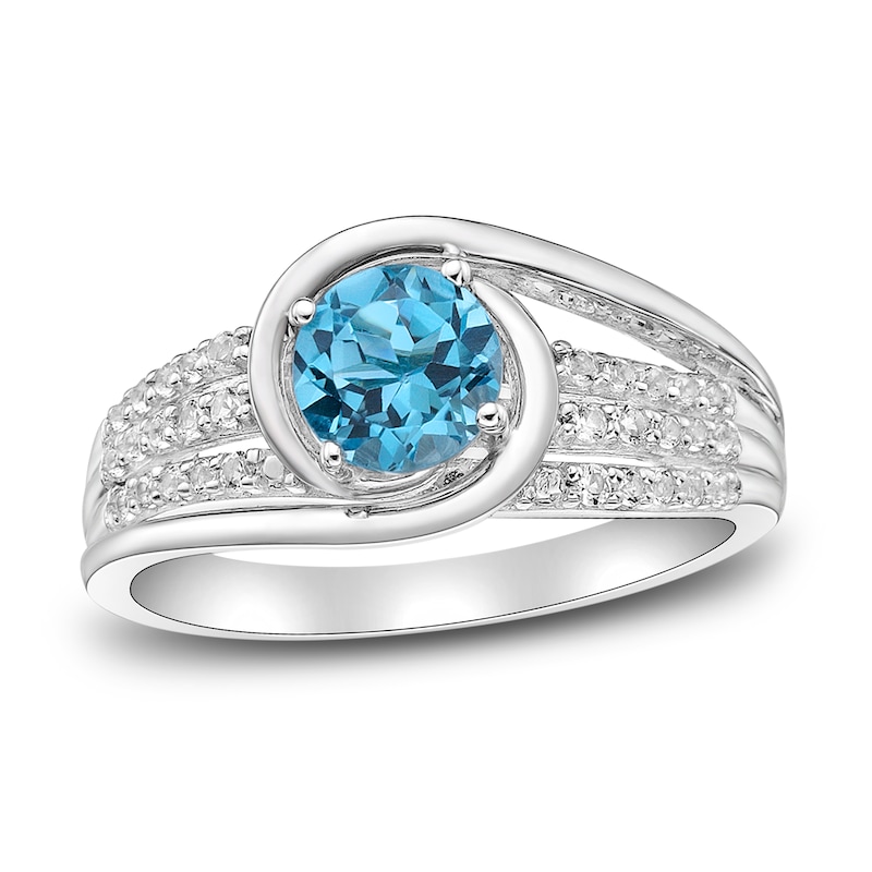 Main Image 1 of Blue/White Topaz Ring Sterling Silver