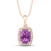 Thumbnail Image 0 of Amethyst Necklace 1/10 ct tw Diamonds 10k Rose Gold 18"