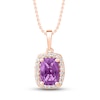 Thumbnail Image 0 of Amethyst Necklace 1/10 ct tw Diamonds 10k Rose Gold 18"