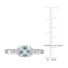 Thumbnail Image 5 of Aquamarine & Diamond Ring 1/20 ct tw Cushion/Round-Cut 10K White Gold