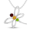 Thumbnail Image 1 of Garnet/Citrine/Peridot Dragonfly Necklace Sterling Silver 18&quot;